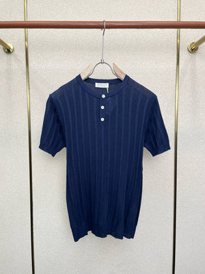 Brunello Cucinelli 262M0B137427 Cotton jersey crew neck T-shirt with faux-layering Bc1017 - Dark Blue / 48--M - View 1