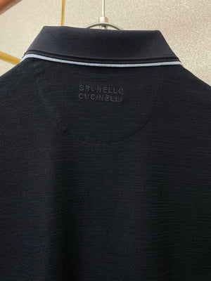 Brunello Cucinelli 262M29806505P Cotton textured Argyle lightweight knit polo shirt bc1003 - White / 48--M - View 11