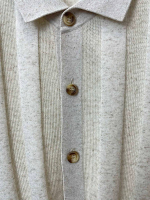 Brunello Cucinelli 262M29806505P Cotton textured Argyle lightweight knit polo shirt bc1006 - Ligth Gray / 48--M - View 8