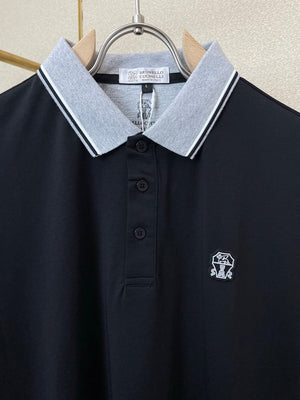 Brunello Cucinelli 262M29806505P Cotton textured Argyle lightweight knit polo shirt bc1005 - White / 48--M - View 6