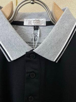 Brunello Cucinelli 262M29806505P Cotton textured Argyle lightweight knit polo shirt bc1005 - White / 48--M - View 7
