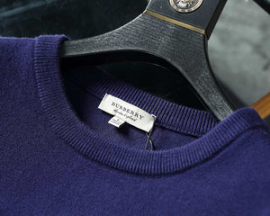 Burberry Men's 80636341 Embroidered Oak Leaf Crest Wool Sweater B70019 - M / Navy Blue - View 3