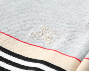 Burberry Men's 80636341 Embroidered Oak Leaf Crest Wool Sweater B70020 - M / Gray - View 7