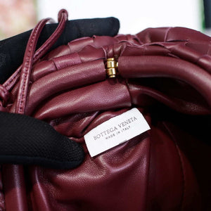 BV 585852 Bottega Veneta Mini Pouch intrecciato leather clutch with strap Wine Red - Default Title - View 8