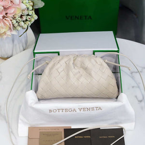 BV 585852 Bottega Veneta Mini Pouch intrecciato leather clutch with strap Beige - Default Title - View 2