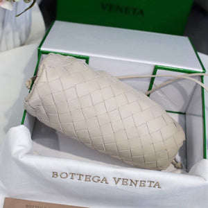 BV 585852 Bottega Veneta Mini Pouch intrecciato leather clutch with strap Beige - Default Title - View 5