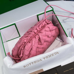 BV 585852 Bottega Veneta Mini Pouch intrecciato leather clutch with strap Pink - Default Title - View 4