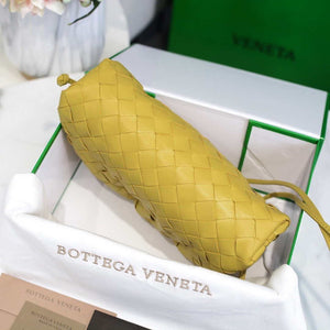BV 585852 Bottega Veneta Mini Pouch intrecciato leather clutch with strap Yellow - Default Title - View 4
