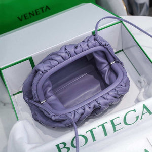 BV 585852 Bottega Veneta Mini Pouch Mini intrecciato leather clutch with strap Purple - Default Title - View 6
