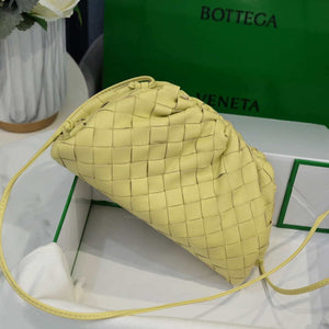 BV 585852 Bottega Veneta Mini Pouch intrecciato leather clutch with strap Light Yellow - Default Title - View 2