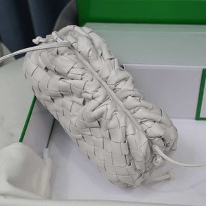 BV 585852 Bottega Veneta Mini Pouch intrecciato leather clutch with strap White - Default Title - View 5