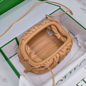 BV 585852 Bottega Veneta Mini Pouch intrecciato leather clutch with strap Nude - Default Title - View 6