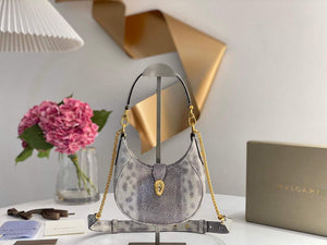 Bvlgari 291632 Small Serpenti Ellipse Crossbody Bag Gray - Default Title - View 1