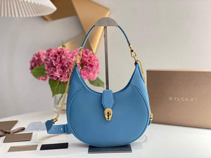 Bvlgari 291640 Serpenti Ellipse Shoulder Bag Blue - Default Title - View 1