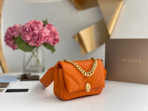 Bvlgari 291946 Serpenti Cabochon Maxi Chain Crossbody Mini Bag Orange - Default Title - View 3