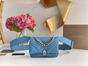Bvlgari 291946 Serpenti Cabochon Maxi Chain Crossbody Mini Bag Blue - Default Title - View 1