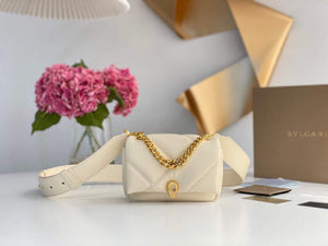 Bvlgari 291946 Serpenti Cabochon Maxi Chain Crossbody Mini Bag Ivory - Default Title - View 1