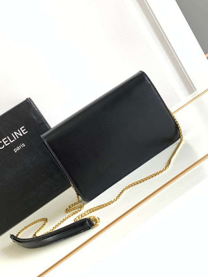 Celine 10J733 CUIR TRIOMPHE Calfskin leather WOC Black - Default Title - View 3