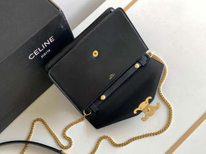 Celine 10J733 CUIR TRIOMPHE Calfskin leather WOC Black - Default Title - View 7