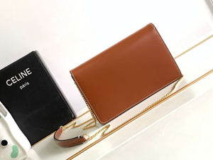 Celine 10J733 CUIR TRIOMPHE Calfskin leather WOC Brown - Default Title - View 3