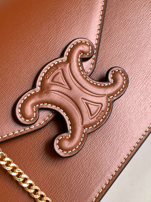 Celine 10J733 CUIR TRIOMPHE Calfskin leather WOC Brown - Default Title - View 5