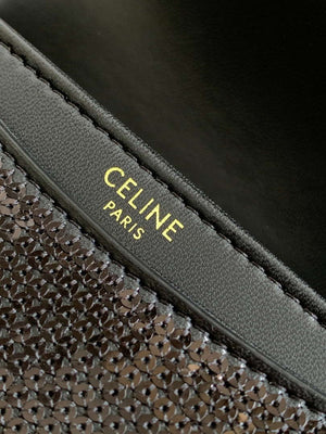 Celine 110413 TEEN BESACE TRIOMPHE CLEA IN Black sequins & CALFSKIN - Default Title - View 7