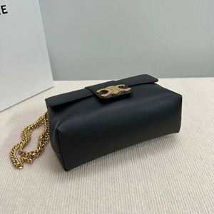 Celine 115853 Medium Celine Victoire Bag In Supple Calfskin Black Gold - Default Title - View 5
