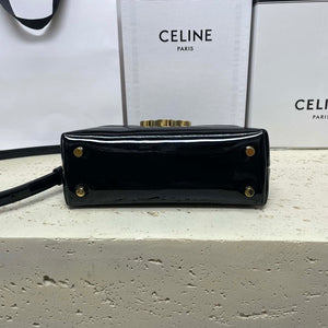 Celine 118113FRH TEEN Nino Bag in Triomphe Canvas Black Patent leather - Default Title - View 9