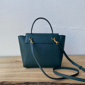 Celine 189103 Mini Belt Bag In Grained Calfskin 189153 Dark Green - 20cm - View 3