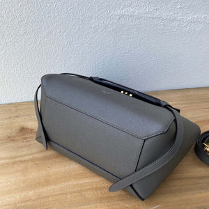 Celine 189103 Mini Belt Bag In Grained Calfskin Black 189153 Gray - 20cm - View 4