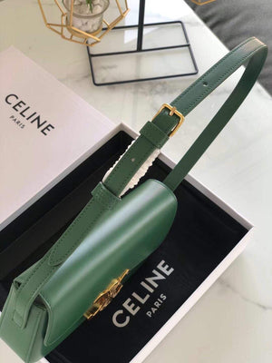 Celine 194143 Triomphe Shoulder Bag in Natural Calfskin Green - Default Title - View 6