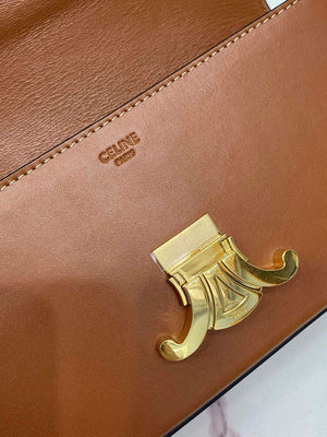 Celine 194143 Triomphe Shoulder Bag in Natural Calfskin Tan - Default Title - View 8