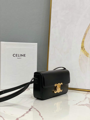 Celine 194143 Triomphe Shoulder Bag in Natural Calfskin Black - Default Title - View 2