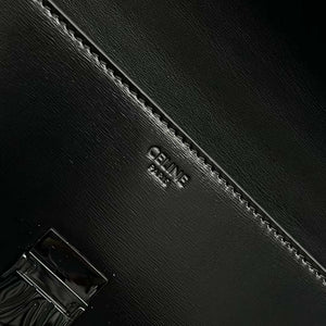 Celine 197992 Chain Shoulder Bag Claude In Triomphe Canvas Black with Black LOGO - Default Title - View 9