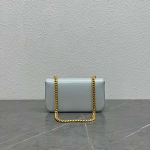 Celine 197992 Chain Shoulder Bag Claude In Triomphe Canvas Light Blue - Default Title - View 3