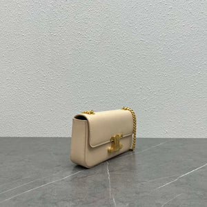 Celine 197992 Chain Shoulder Bag Claude In Triomphe Canvas Nude - Default Title - View 2