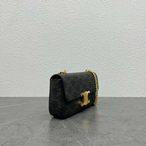 Celine 197992 Chain Shoulder Bag Claude In Triomphe Canvas Tan - Default Title - View 2