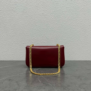 Celine 197992 Chain Shoulder Bag Claude In Triomphe Canvas Wine Red - Default Title - View 3