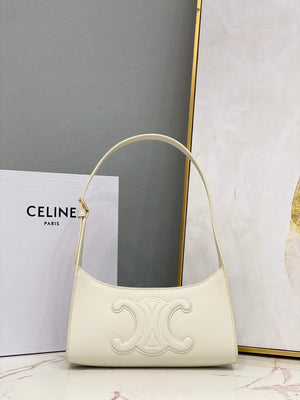Celine 198153 Shoulder Bag Cuir Triomphe in Smooth Calfskin White - Default Title - View 1