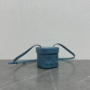 Celine 199263 SMALL BOX cuir triomphe in Smooth Calfskin Blue - Default Title - View 2