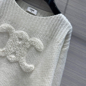 Celine 2AC99309T Boat Neck Triomphe Sweater C99069 - S - View 3