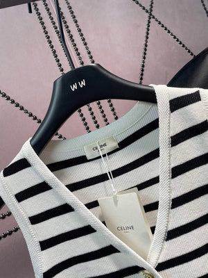Celine 2AJ72570P Women's Gilet in mariniere striped C88100 - S - View 3