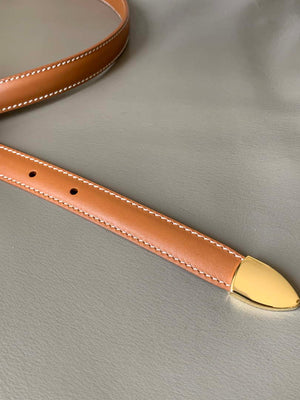 Celine 45BAE3A01 Small Western Belt In Natural Calfskin Tan 1.8 CM C12004 - 75--(90CM) - View 3