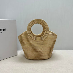 Celine BRAIDED PANIER IN RAFFIA 121922 Nuture - Default Title - View 3