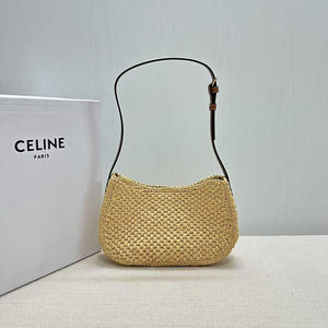 Celine MEDIUM TILLY BAG IN RAFFIA AND CALFSKIN 119722 Nature - Default Title - View 2