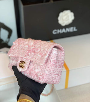 Chanel 1116 Chanel Flap bag Woolen A69900 Pink - Default Title - View 4