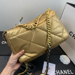 Chanel As1160 Chanel 19 Handbag Flap Lambskin Gold - Default Title - View 3