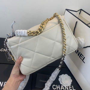 Chanel 19 Large Handbag Lambskin Gold AS1161 Beige - Default Title - View 3