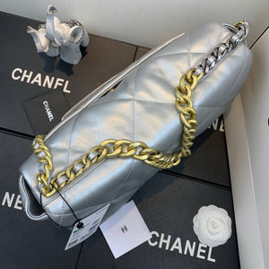 Chanel 19 Maxi Handbag Lambskin Gold AS1162 Silvery - Default Title - View 4