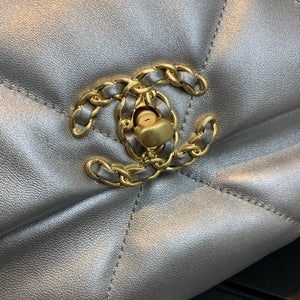 Chanel 19 Maxi Handbag Lambskin Gold AS1162 Silvery - Default Title - View 5